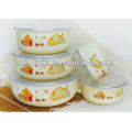 enamel storage bowl set with PP lid (enamelware)